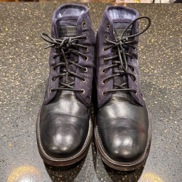 Ted Baker Murrt Black Leather/Blue Denim Ankle Boots. Size 10. main image 8